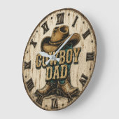 Cowboy Dad Western Rustic Ranch Grote Klok (Hoek)