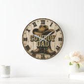 Cowboy Dad Western Rustic Ranch Grote Klok (Huis)