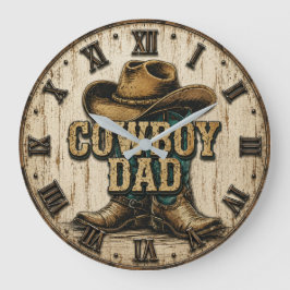 Cowboy Dad Western Rustic Ranch Grote Klok