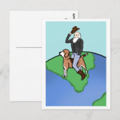 Cowboy Darwin over de Beagle Briefkaart (Voorkant / Achterkant)