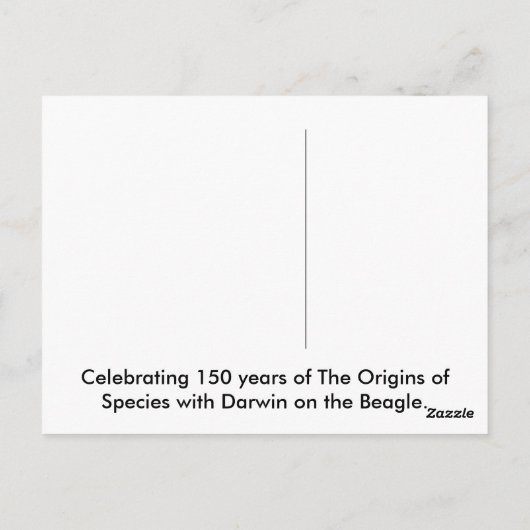 Cowboy Darwin over de Beagle Briefkaart (Achterkant)