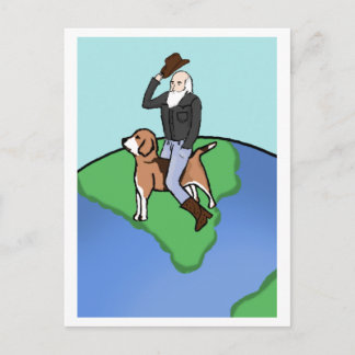Cowboy Darwin over de Beagle Briefkaart