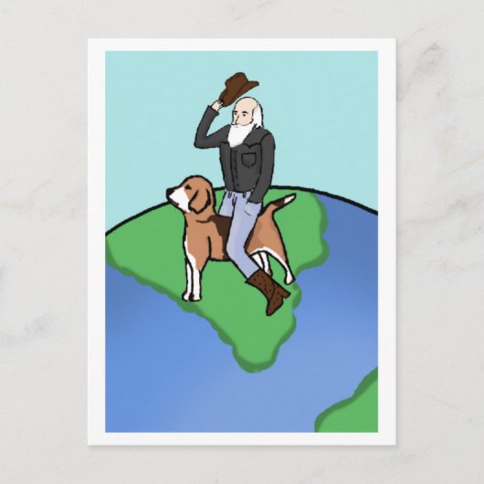 Cowboy Darwin over de Beagle Briefkaart (Voorkant)