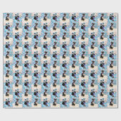 Cowboy de Schattige Kat - Kerstinpakpapier Cadeaupapier (Vlak)