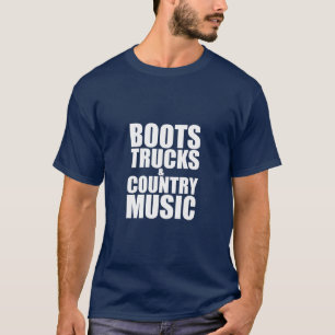 Cowboy Denim Boots Trucks Country Music T-shirt