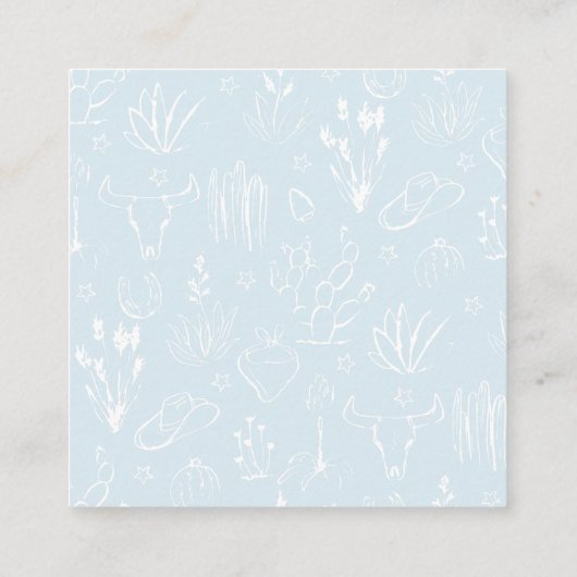 Cowboy Desert Books voor Baby Enclosure Kaart (Achterkant)