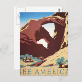 Cowboy Desert  Westerne paarden Briefkaart (Voorkant / Achterkant)