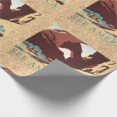 Cowboy Desert  Westerne paarden Cadeaupapier (Hoek)