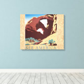 Cowboy Desert  Westerne paarden Canvas Afdruk (Insitu (Houten vloer))