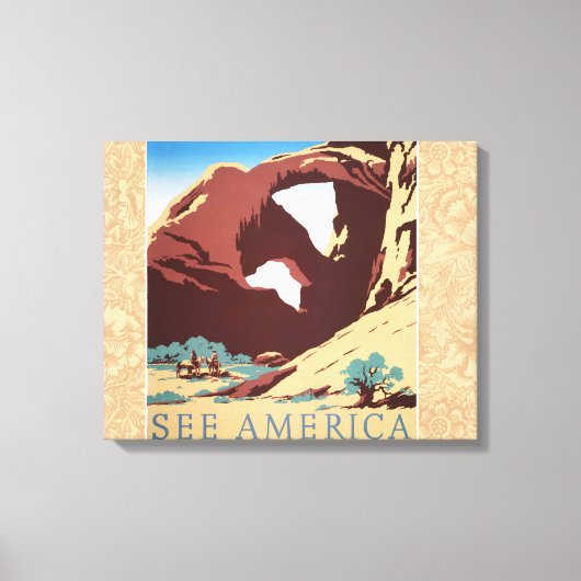 Cowboy Desert  Westerne paarden Canvas Afdruk (Voorkant)