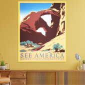 Cowboy Desert  Westerne paarden Canvas Afdruk (Insitu (Woonkamer))