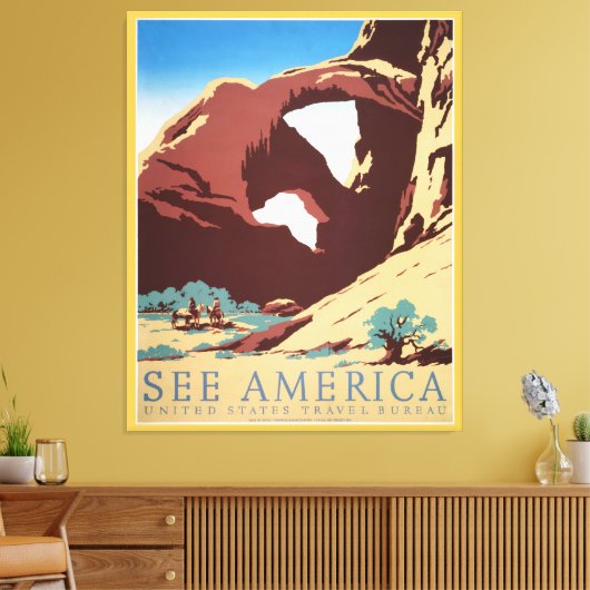 Cowboy Desert  Westerne paarden Canvas Afdruk (Insitu (Woonkamer))