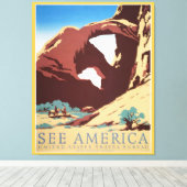 Cowboy Desert  Westerne paarden Canvas Afdruk (Insitu (Houten vloer))