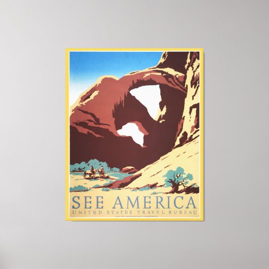 Cowboy Desert  Westerne paarden Canvas Afdruk (Voorkant)