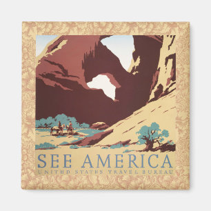 Cowboy Desert  Westerne paarden Magneet