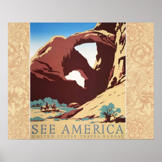 Cowboy Desert  Westerne paarden Poster (Voorkant)