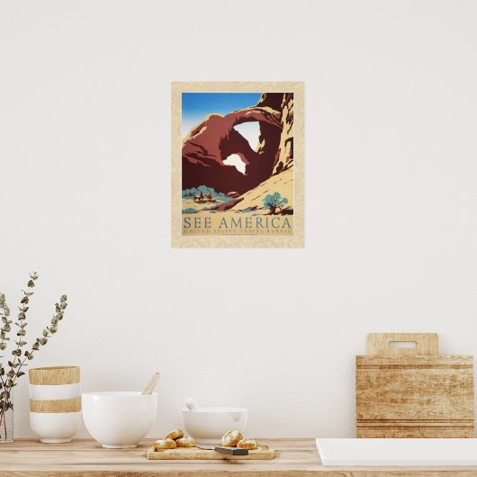 Cowboy Desert Westerne paarden Poster (Keuken)