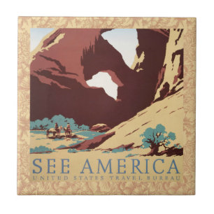 Cowboy Desert  Westerne paarden Tegeltje