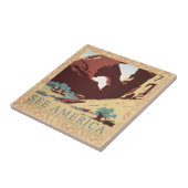 Cowboy Desert Westerne paarden Tegeltje (Zijkant)