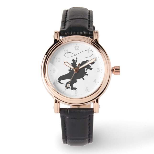 Cowboy die dinosaurus in het prehistorische tijdpe horloge (Voorkant)