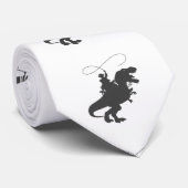 Cowboy die dinosaurus in het prehistorische tijdpe stropdas (Opgerold)