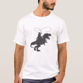 Cowboy die dinosaurus in het prehistorische tijdpe t-shirt (Voorkant)