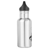 Cowboy die dinosaurus in het prehistorische tijdpe waterfles  (Links)