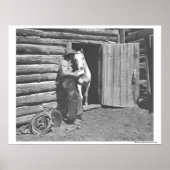 Cowboy die een brief leest poster (Voorkant)