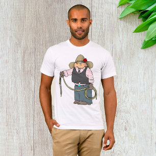 Cowboy die een Lasso Mannen T-shirt houdt