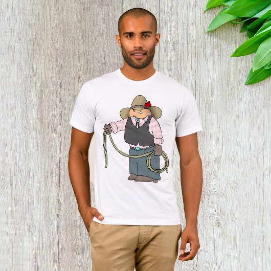 Cowboy die een Lasso Mannen T-shirt houdt