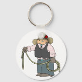 Cowboy die een Lasso-Sleutelhanger houdt Sleutelhanger (Voorkant)