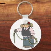 Cowboy die een Lasso-Sleutelhanger houdt Sleutelhanger (Voorkant)