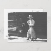 Cowboy die eet van een Peter Pan pindakaas kan. Briefkaart (Voorkant / Achterkant)