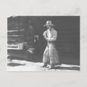 Cowboy die eet van een Peter Pan pindakaas kan. Briefkaart (Voorkant)