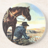 Cowboy die het Heilige Rosary Custom Onderzetter p (Voorkant)