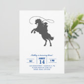 cowboy die lasso's met een rund in de veeteelt goo kaart (Staand voorkant)