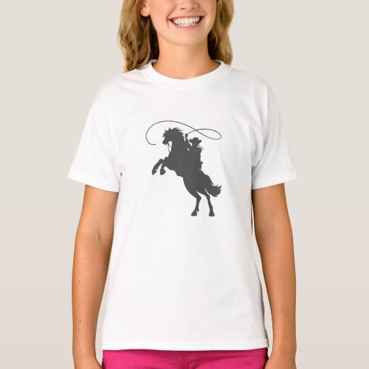 cowboy die lasso's met een rund in de veeteelt goo t-shirt (Voorkant)