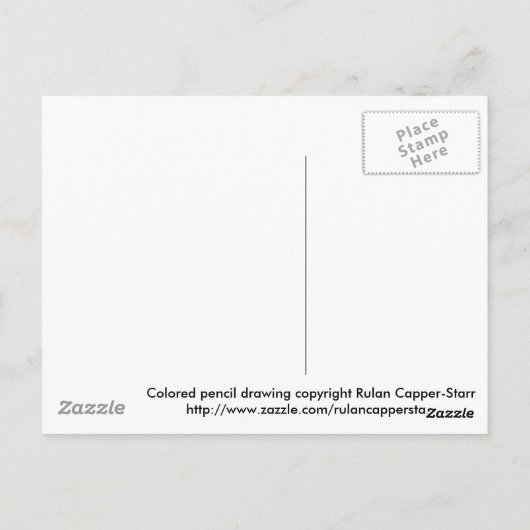 Cowboy die stof produceert briefkaart (Achterkant)