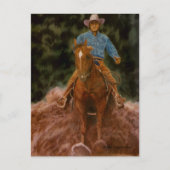 Cowboy die stof produceert briefkaart (Voorkant)