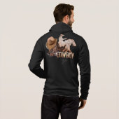 Cowboy die westerne laarzen gebruikt, cowboy pet hoodie (Achterkant volledig)