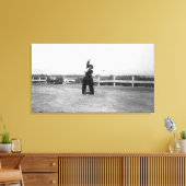 Cowboy die zijn Lasso-vaardigheden uitoefent Canvas Afdruk (Insitu (Woonkamer))