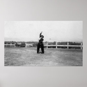 Cowboy die zijn Lasso-vaardigheden uitoefent Poster