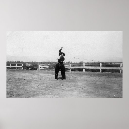 Cowboy die zijn Lasso-vaardigheden uitoefent Poster (Voorkant)