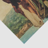 Cowboy die zijn paard bewaakt door NC Wyeth Tissuepapier (Detail)