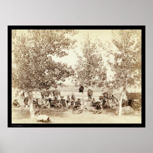 Cowboy Dinner Scene 1887 Poster (Voorkant)