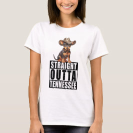 Cowboy Doberman Pinscher Straight Outta Tennessee T-shirt