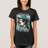Cowboy Dog Beagle Pop Art Howl-dy Paw-tner T-shirt (Voorkant)