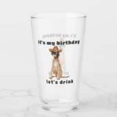 Cowboy Dog Birthday Glas (Achterkant)