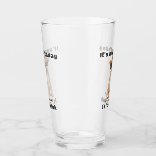 Cowboy Dog Birthday Glas (Rechts)