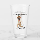 Cowboy Dog Birthday Glas (Voorkant)
